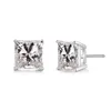 Mode-tiny opgetogen kleine 6mm 7mm 8mm 2.63ct prinses-cut zirconia 925 Sterling zilveren oorknopjes