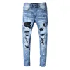 Jeans pour hommes Designer Classic Ripped Design Marque Pantalon en denim noir Skinny Rippeds Détruit Stretch Slim Fit Pantalon Hip Hop Taille W29 W40