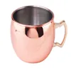 3 Styles Cuivre Tasse En Acier Inoxydable 304 Bière Tasse Moscou Mule Tasse Or Rose Martelé Cuivre Plaqué Drinkware 530 ml C6127