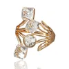 Partihandel-Fashion Square Glass Diamond Ring