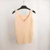 Fashion-Sexy Crop Top Stickad Sommar Tank Top Kvinnor Blus Ärmlös V Neck Top Kvinna T-SHirt ​​Vest Casual Camis Streetwear