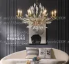 Américain Cristal Pendentif Salon Chambre Designer Modèle Chambre Restaurant Art Lily Bud Motif Pendentif Light Emitting Diode MYY