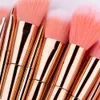 12pcs Rose Gold makeup brushes Set Powder Foundation Blusher Face Make up Brush Contour Concealer Blush Lip Eyeshadow Eyebrow Beauty Tools