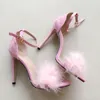 Hot Sale-New Fashion Plush Fish Mouth High Heels 11cm Sandals Large Size Shoes Cross-border Lady