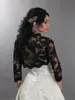 Schwarze Spitze Braut Hochzeit Jacke Mantel Applique Long Sleeves Bridal Wrap Bolero nach Maß billige hochwertige Accessoires