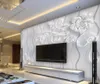 wallpaper for walls 3 d for living room Modern minimalist beautiful relief three-dimensional flower pattern TV background wall