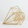 Wedding Props Creative Geometry Hollow Diamond Ornaments Golden Wrought Iron T Road Lead Decoration Wedding Stage Backdrops