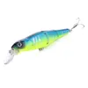 HENGJIA 50pcs Leurre Articulé Swimbait Minnow Leurres de pêche leurres durs appâts de pêche 12.5CM 16.2G 4 # crochets JM008