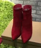 Hot Sale - Suede Läder Kvinnor Redbottom Stiletto Boots Lady High Heels Lyxig designer Blå, Grå, Svart, Röd, Brun