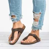 Gorąca Sprzedaż-Letnie Kobiety Sandalias 2019 Moda Lampart Płaski Sandały BeachLippers Klapki Sandalia Feminina Plus Size 35-44