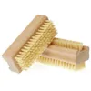 Natural Boar Bristle Brush Wooden Nail Brush Foot Clean Brush Body Massage Scrubber Make Up Tools RRA1859