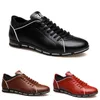 Excelentes homens não-marca sapatos casuais Triplo Preto designer de couro Chaussures Alpercatas mens trainers sneakers externas 39-47 Estilo 10
