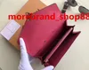 top quality women man with box real leather with date code multicolor long wallet Card holder classic zipper pocket Victorine