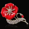 British Queen Brooches Festive & Party Supplies Crystal Flower Poppy Brooch Pins Fashion Red Enamel UK Remembrance Day Gift