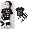 Kids Designer Clothing Baby Boys Girls Odzież Zestawy Krótki Rękaw Bawełniane Spodnie Spodnie Newborrn Cartoon Zwierząt List Drukuj D467