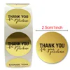 500 uds/rollo de 1 pulgada de oro redondo gracias etiqueta adhesiva sobre sello adhesivo horneado package DIY pegatina