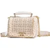 Designer-Ny kvinnokedja Simple Messenger Bag Pearl Trend stor kapacitet axelväska Lady Woolen Handväska 2 Z4277X