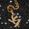 Personliga Guld Iced Out Diamond Mens vs Initial Letters Pedant Cuban Chain Halsband Fullständig Diamond Hip Hop Smycken Gåvor för Män Kvinnor