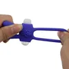 Rabbit Vibrators Delay cockring lasting Ejaculation Lock Fine triple vibrator Sex Toys for Men penis extender J2201