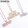 Hiphop aangepaste naam combinatie Bubble Letter Pendant ketting Micro kubieke zirconia goud zilveren kleur koper hanger ketting9403489