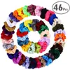 Toptan 46 adet / takım Eski Saç Scrunchies Sıkı Kadife Scrunchie Paketi Kadın Elastik Saç Bantları Kız Şapkalar Lastik Bağlar