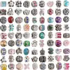 Bulk 50st Lot Fashion European Beads Spacer Fit For Pandora Charms Armband Random Style 239b