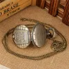 Steampunk Bronzen Schedel Accessoire Horloges Nachtmerrie Mummie Quartz Zakhorloge voor Mannen Vrouwen Ketting Ketting Uurwerk Klok Gift