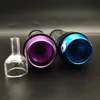 Top Quality Smoke Smoking Pipes dry herb vaporizer Pipe With Metal Mouthpiece Plastic Tube Twisty Glass Blunt 4 Colors