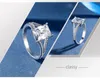 Оптово-таинственный прямоугольный CZ Diamond Посеребренные кольца Роскошный дизайнер Ювелирные Изделия Белая Золотая Леди Кольцо с коробкой Праздничный подарок