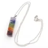 Partihandel Silverpläterad Många Style Crystal och Resin Pendant Link Kedja Halsband Healing Chakra Smycken