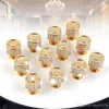 Luxury 24K Real Gold Czech Crystal Brass Round Cabinet Door Knobs and Handles Furnitures Cupboard Wardrobe Drawer Pull Handles