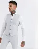 Brand New Light Gray Three Piece Groom Tuxedos Notch Lapel Two Button Men Blazer Men Business Formal Prom Suit(Jacket+Pants+Vest)