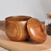 Natuurlijke houten kruidensaus pot met deksel Spice Salt Pepper Jar Houten servies keukenbenodigdheden