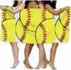 Baseball Serviettes de plage Football Softball Serviette de bain Football Robes d'été Bikini Wraps Cover Ups Sport Châle Imprimé Microfibre Yoga CZYQ5011