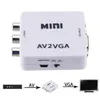 AV till VGA Scaler Adapter HD-video bestående av RCA till VGA-omvandlare AV / CVSB L / R Video 1080P Mini AV2VGA Kompatibel med NTSC