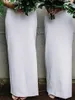 Beyaz Kapalı Omuz Kılıf Nedime Elbiseler2021 Uzun Artı Boyutu Sorumlusu Onun Törenlerinde Basit Boho Bahçe Düğün Misafir Gelinlik Elbiseler AL3736