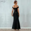 Adyce 2019 Summer Women Bandage Dress Sexy Black Long Maxi Club Dress Vestidos Elegante con spalle scoperte Celebrity Runway Party Dress T5190615