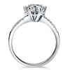 De plata esterlina anillo 0.5ct torcedura NSCD Solitaire acentos anillo de compromiso joyería de la marca de 18 quilates de oro blanco plateado anillo de la unión del tamaño grande