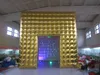 Kundenspezifisches goldenes aufblasbares Zelt aus feuerfestem Material mit LED-Streifen und CE-Gebläse für die Partydekoration