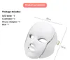7 ألوان فاتحة LED Mask Mask Macher Red Light Therapy Therapy Beauty مع جلود رقبة تجديد شباب العناية بالبشرة المضادة لحب الشباب