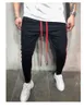 Herrbyxor Mens Casual Striped Baggy Fickor Sweatpants Byxor 2021 Man Lossa Lösa Hip Joggers Spår