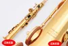 Straight Pipe Soprano Sax B Flat YSS-475 Brass Musical Instruments Professional-klass med fall. Munstycke vass