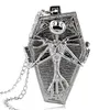 Montres gothiques vintage thème cauchemar Noël montre de poche à quartz pendentif collier chaîne cadeaux pour hommes femmes enfants numéro arabe 211E