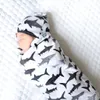 Ins Infant Baby Swaddle Cartoon Sleeping Bags Baby Boys Girls Muslin Blanket + Hat 2pcs Set Newborn Baby Soft Cotton Cocoon Sleep Sack A535