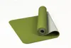 TPE Zweifarbige Yogamatte, grün und geschmacksneutral, verdickende Trainingsmatte, verbreitert und lang, 6 mm Fitness-Tanz-Übungsmatte8160081