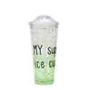 The latest 18.6OZ Drinkware summer straw plastic gel crushed ice double-layer refrigeration cup with push lid, support customization