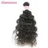 Glamorous Hair Extensions 3Pcs Cheap Brazilian Human Hair Weave Bundle Natural Color Wet And Wavy Virgin Peruvian Malaysian Indian Hair Weft