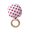 Baby Tandjes Ring Chew Teetther Safety Organic Natural Houten Ringen met Print Fabric Sensory Toy Nursing Gift