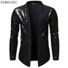 Veste bombardier à paillettes pour hommes, rouge brillant, Cardigan pour boîte de nuit, spectacle de danse sur scène, Chaqueta Hombre