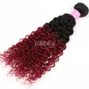 Brésilien Vierge Cheveux Crépus Bouclés Vague VMAE Ombre 1B Bourgogne Rouge Brésilien Cheveux Extension armure Bundles 3 pcs